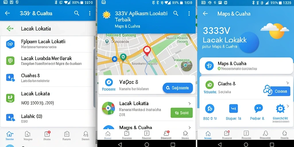 Tampilan antarmuka pengguna 333V dengan fitur pelacakan lokasi real-time.