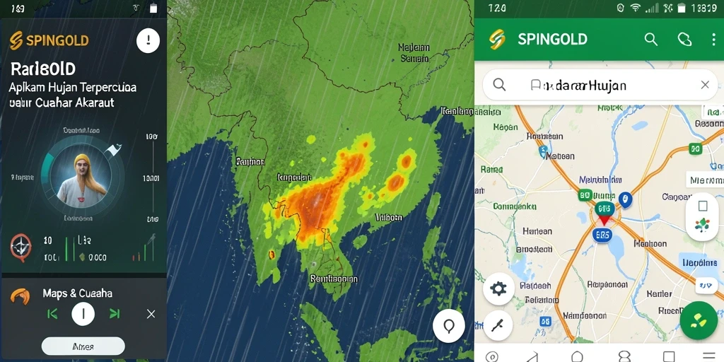 Antarmuka SPINGOLD menunjukkan peta radar hujan dengan jelas dan informatif.