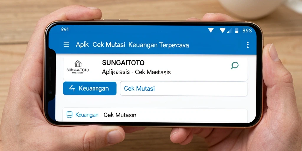 Antarmuka SUNGAITOTO yang intuitif dengan fitur Cek Mutasi.