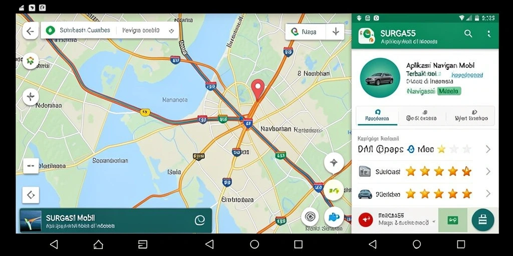 Antarmuka pengguna SURGA55 yang intuitif untuk navigasi mobil.