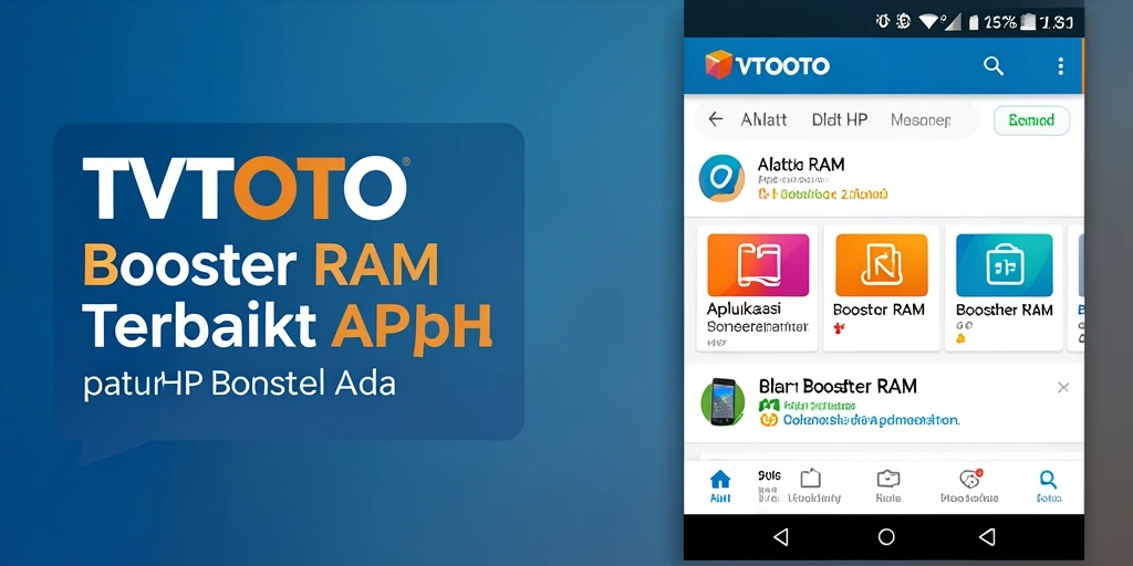 Tampilan utama aplikasi TVTOTO yang menampilkan fungsi Booster RAM.