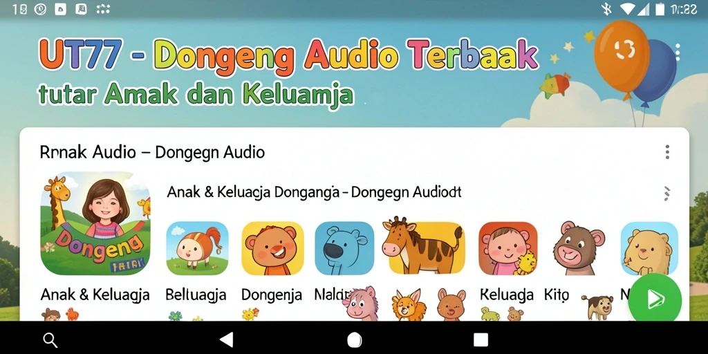 Antarmuka UT77 yang sederhana dan menarik untuk anak-anak.