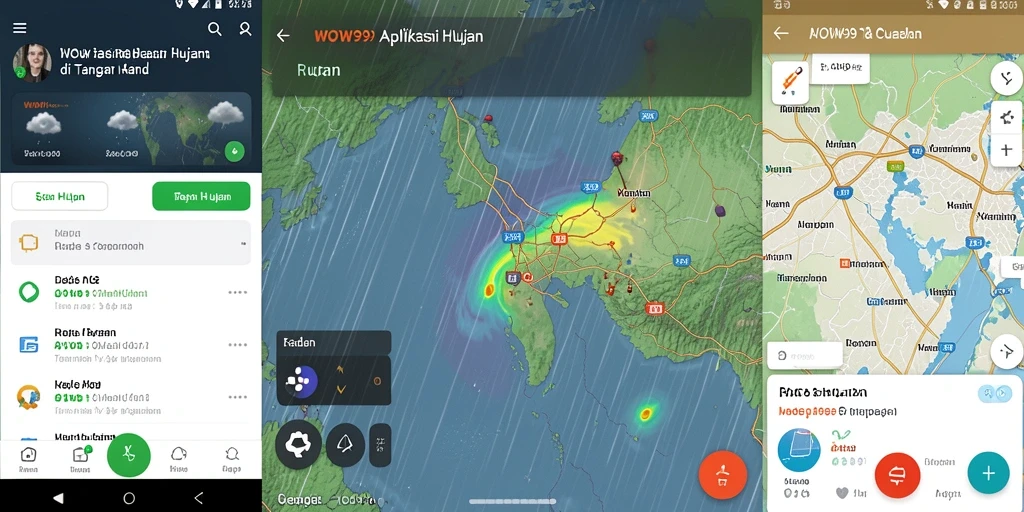 Antarmuka WOW99 menunjukkan peta radar hujan yang akurat.